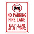 Signmission Fire Lane Keep Clear All Times W/ Graphic Alum Rust Proof Parking Sign, 18" x 24", A-1824-23984 A-1824-23984